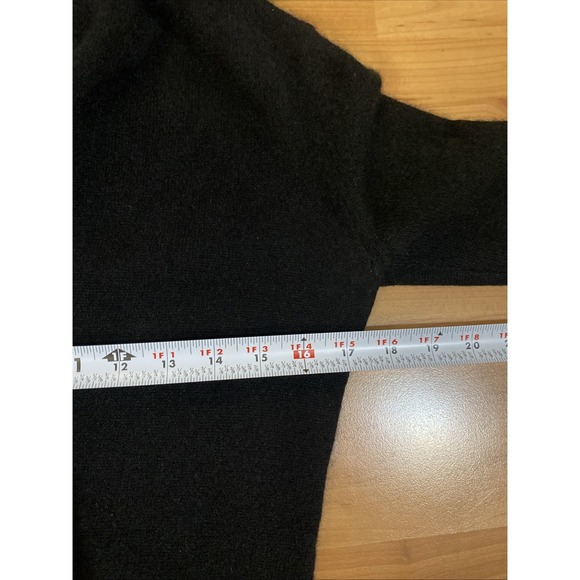 Bebe 100% Cashmere Black Faux Wrap Deep V- Neck Pullover Sweater Size XS - Picture 7 of 12